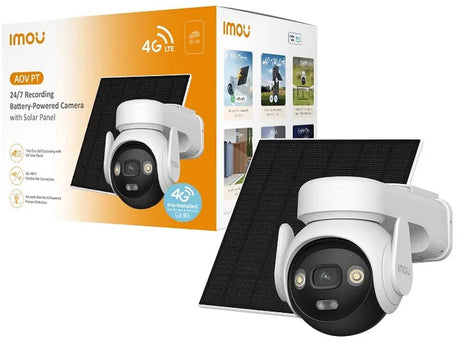 Imou aov pt kit – draadloze beveiligingscamera op batterij met zonnepaneel – 5mp 3k – 4g wifi – 360° ptz – continue opname