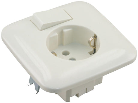 Busch-jaeger reflex inbouw basiselement combinatie wandcontactdoos (wcd) ra 1-voudig + wisselschakelaar polar wit