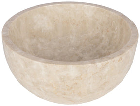 Differnz boomer waskom - ronde opzetwaskom van marmer voor de badkamer - geschikt als opzetkom op een wastafelblad - afmetingen ø 21 x 12 cm - gewicht 5 kg - kleur beige - 2 jaar garantie