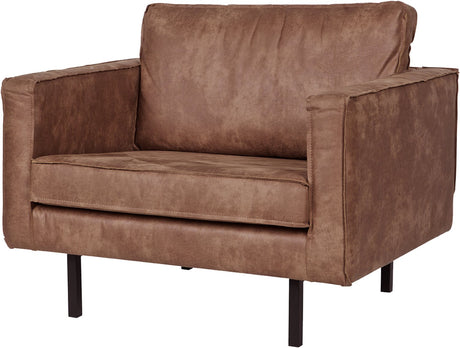 Woood rodeo fauteuil - recycle leer - cognac - 85x105x86