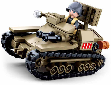 Sluban army wwii small italian tank bouwspeelgoed kinderen vanaf 6 jaar - constructiespeelgoed modelbouw - bouwdoos met 183 bouwstenen - m38-b0709