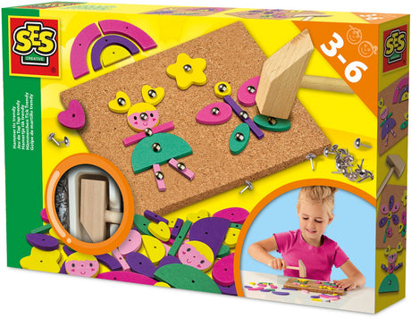 Ses creative hamertje tik trendy met kurken plankje en houten vormpjes - vanaf 3 jaar - schoencadeautjes sinterklaas
