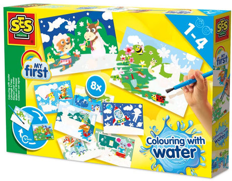 Ses creative my first kleuren met water - mega set verborgen dieren - vanaf 1 jaar - baby speelgoed - knoeivrij - schoencadeautjes sinterklaas