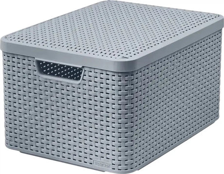 Curver style box rattan l - opbergmand - 30l lichtgrijs