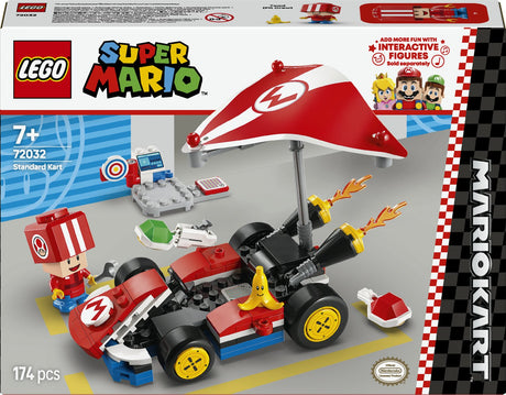 Lego super mario: mario kart – standaardkart auto speelgoed voor kinderen uit de game 72032