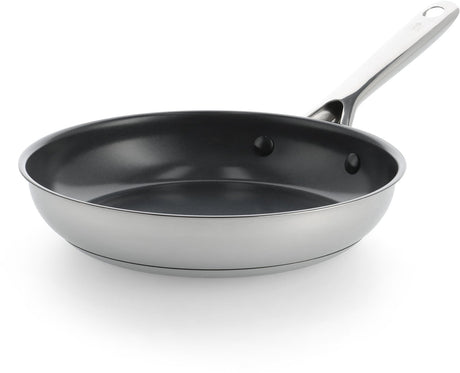Bk sparkling koekenpan 24cm - pfas-vrije antikleeflaag - koekenpan inductie - keramische koekenpan - ovenbestendig tot 220°c - rvs handgreep - zilver
