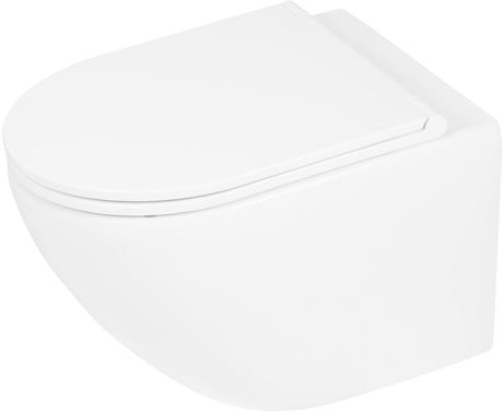 Differnz wand toilet - rimless wandcloset met zitting - keramiek - tornado flush spoeltechniek - softclose sluiting - quick release montage - afmetingen 51.5 x 36.5 x 35.5 cm - kleur mat wit