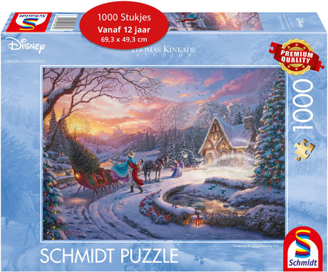 Schmidt - legpuzzel - disney, cinderella, bringing home for christmas - thomas kinkade studios - 1000 stukjes - volwassenen - vanaf 12 jaar