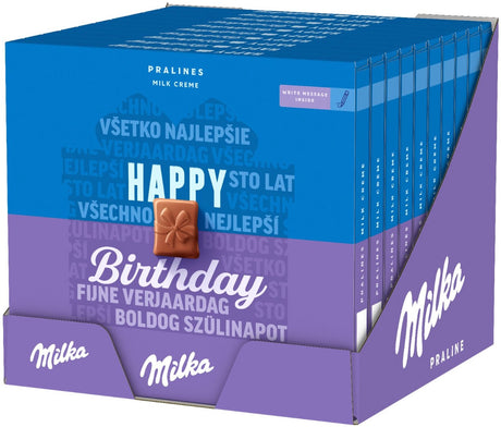 Milka happy birthday chocolade pralines doos 10 x 110g - 20 pralinés - bonbons en pralinés - verjaardag cadeau vrouw of man - geschenkset voor man en vrouw - chocoladecadeau - cadeautjes - liefde - bonbons