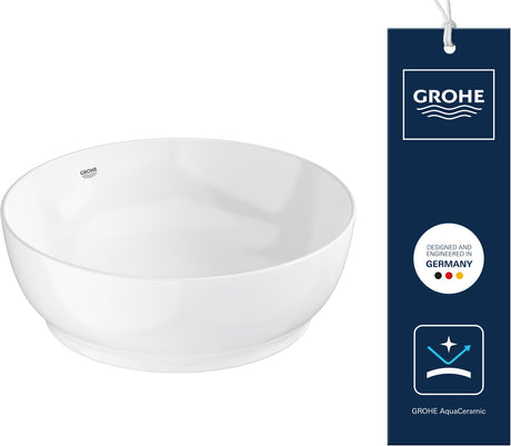 Grohe essence ronde waskom – 40 cm – zonder overloop – glanzend keramiek – aquaceramic hyperclean – wit