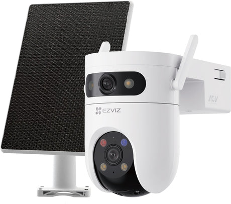 Ezviz hb9c dual lens 3k+3k beveiligingscamera - incl. zonnepaneel - draadloos buiten camera - 360° ptz - kleuren nachtzicht - ai-tracking - geen maandkosten