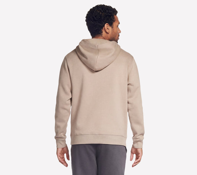 Skechers max soft hoodie heren trui - taupe gray