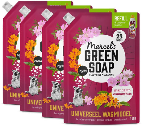 Marcel's green soap universeel wasmiddel navulling - mandarin osmanthus - 4 x 1l - 92 wasbeurten