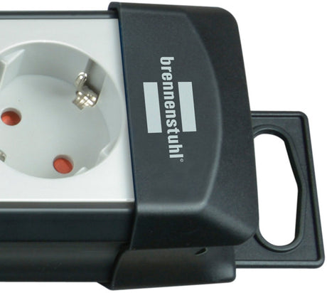 Brennenstuhl premium-line techniek stekkerdoos 5-voudig zwart lichtgrijs 3m h05vv-f 3g1,5 individueel schakelbare speciaal geordend voor adapterstekkers