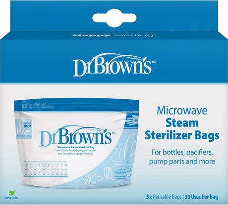 Dr. brown's magnetron sterilisatiezakjes - 5 stuks - tot 30 keer herbruikbaar