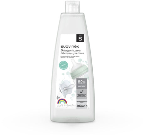 Suavinex reinigingsgel voor babyflessen en spenen - 750 ml afwasmiddel voor bekers, bordjes en borstkolfonderdelen - verwijdert melk-, pap- en vruchtenresten - zonder parfum en dermatologisch getest - dagelijks gebruik