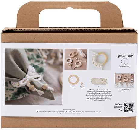Creativ company mini hobbyset macramé servetring off-white
