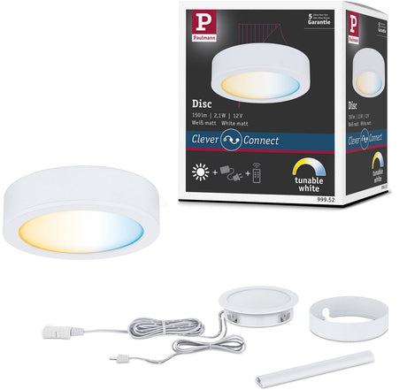 Paulmann clever connect led-spot disc tunable white 2,1w wit mat