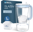 Brita - glass jug waterfilterkan - 2,5l - blauw - glazen waterkan - incl. 1 maxtra pro pure performance filterpatroon