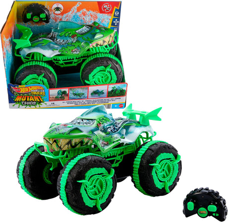Hot wheels monstertrucks krakende kaken rc - rijdt op land en in water
