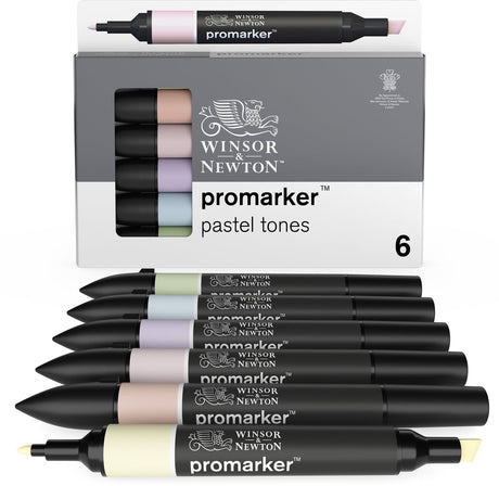 Winsor newton 0290113 promarker™ 6 pastel tones set | professionele layoutmarkers alcoholmarkers