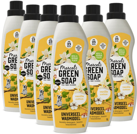 Marcel's green soap universeel wasmiddel - vanille katoen - 6 x 1l - 138 wasbeurten