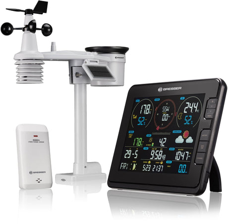 Bresser weerstation - profi wlan 7-in-1 weather center met lichtintensiteit en uv-meting - zwart