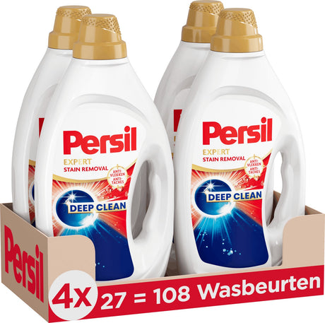 Persil vloeibaar wasmiddel - gel stain removal - witte en gekleurde was - voordeelverpakking - 4 x 27 = 108 wasbeurten