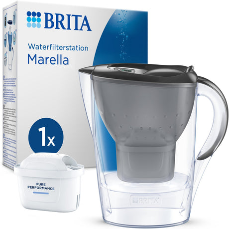 Brita - waterfilterkan - marella cool - 2,4l - grijs - incl. 1 maxtra pro all-in-1 waterfilterpatroon