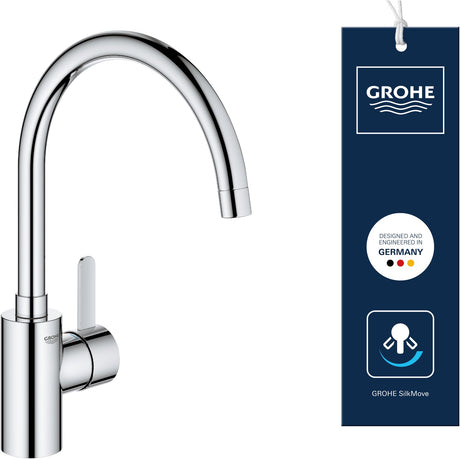 Grohe eurosmart cosmopolitan keukenkraan - hoge uitloop - 150° draaibereik - chroom