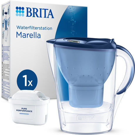 Brita - waterfilterkan - marella cool - 2,4l - blauw - incl. 1 maxtra pro all-in-1 filterpatroon