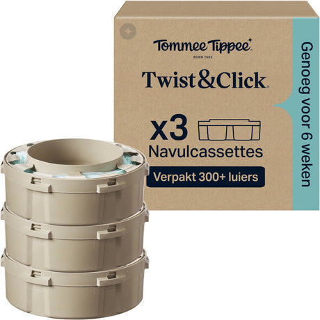 Tommee tippee twist click origineel luieremmer navullingen - 3 st x 10,5m navulcassettes- kleuren kunnen afwijken