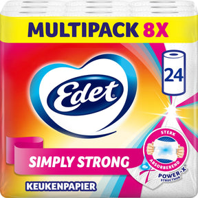 Edet simply strong keukenpapier - 8 x 3 rollen