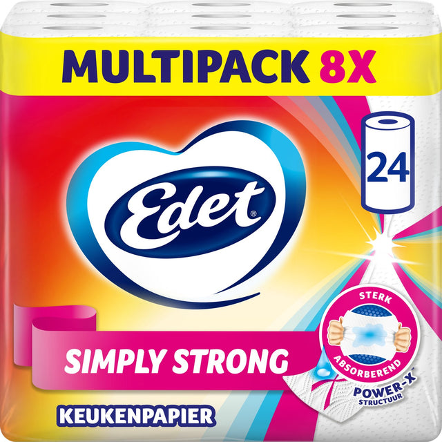Edet simply strong keukenpapier - 8 x 3 rollen