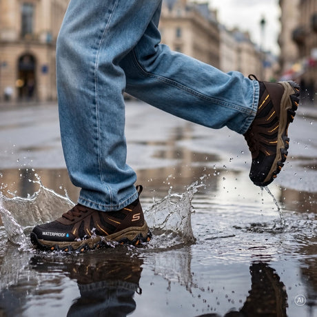 Skechers rugged ranger - storm trail jongens wandelschoenen - zwart bruin geel 34