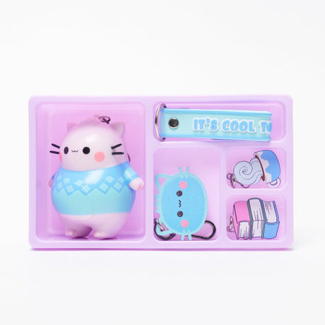 Pembe the pink cat – mystery bento box – sleutelhanger met charms accessoires