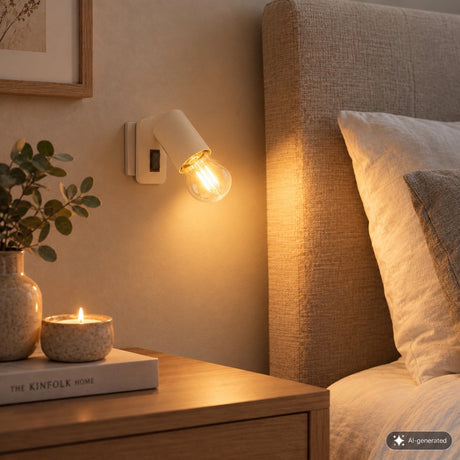 Briloner batita – stekkerlamp – wandlamp – e27 fitting – plug-in gebruik – met schakelaar – zwenkbaar – e27 fitting – beige - 9,5 x 6,7 x 7,8 cm