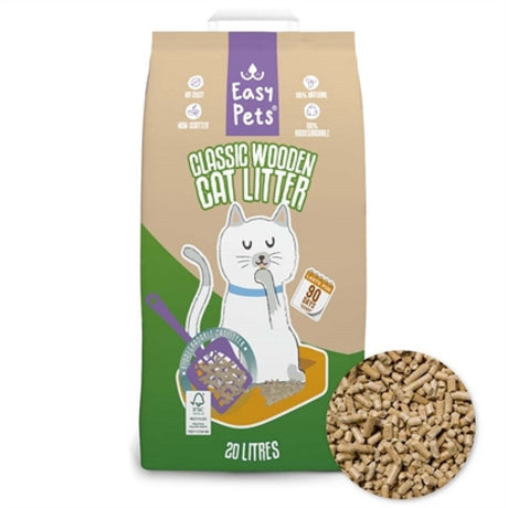 Easypets biodegradable classic houtkorrels kattenbakvulling