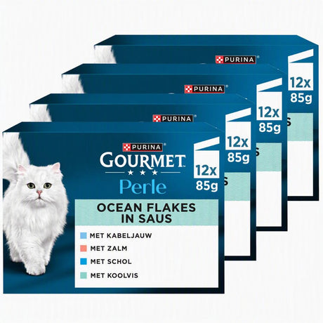 Gourmet perle ocean flakes in saus - kattenvoer natvoer - zalm - 48 x 85g