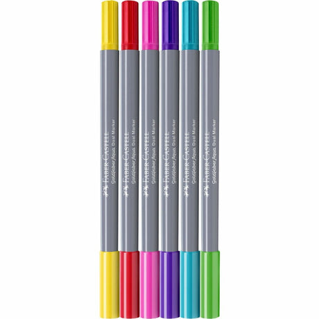Faber-castell - duo aquarel marker goldfaber - etui 6 stuks candy shop - brush 0,6mm - fc-164528