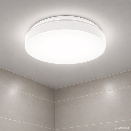 B.k.licht - led badkamerverlichting - plafondlamp - witte badkamerlamp - ip44 - ø29cm - 4.000k - 1.200lm - 12w