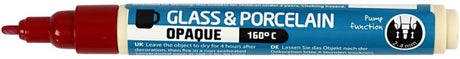 Creativ company glas en porcelain marker line 2-4 mm opaque donker rood 1 stuk