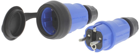 Q-link stekkerset â€“ stekker en contrastekker â€“ zwart â€“ blauw