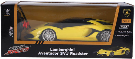Kool speed radiografisch bestuurbare auto - 1:24 - geel - lamborghini aventador svj roadster