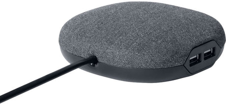 Brennenstuhl ®estilo laadstation met textieloppervlak (stekkerdoos met 1x eurostekker en 2x usb-lader) zwart antraciet