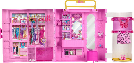 Barbie kledingkast met spin %26 style functie - meer dan 20 onderdelen