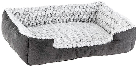 Ferplast mand voor hond en kat - zacht aanvoelend - middelgrote maat - grijs en wit - 74 x 61 x h 19 cm one size