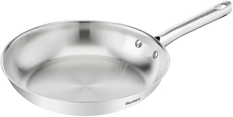 Tefal duetto on b8660434 – braadpan – 24cm – inductiegeschikt – knapperig bakresultaat – premium roestvrij staal – geklonken handgrepen – koekenpan