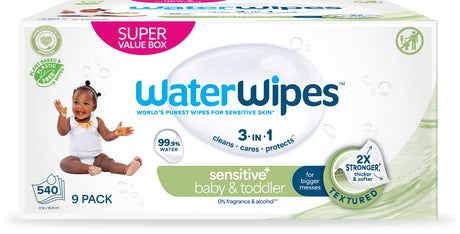 Waterwipes snoetendoekjes - voor gezicht handen - 99,9% water - 9 x 60 - 540 doekjes