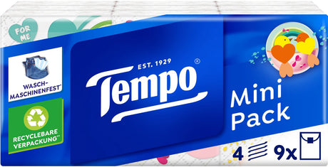 Tempo mini pack - 4-laags zakdoekjes - 40 x 9 pakjes = 360 pakjes